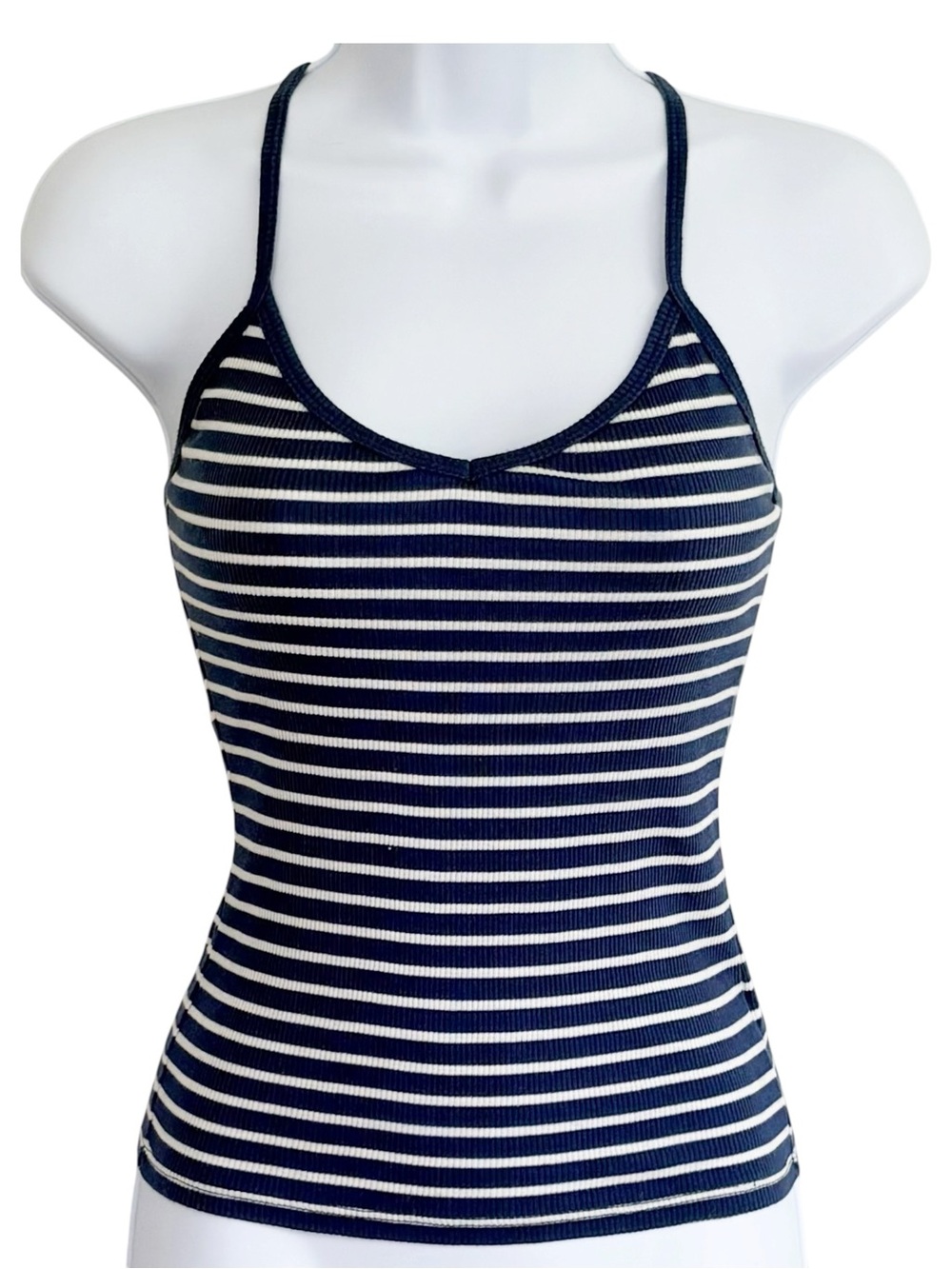 AEROPOSTALE Y2K Strappy Cage Back Ribbed Striped Cami Tank Top XS